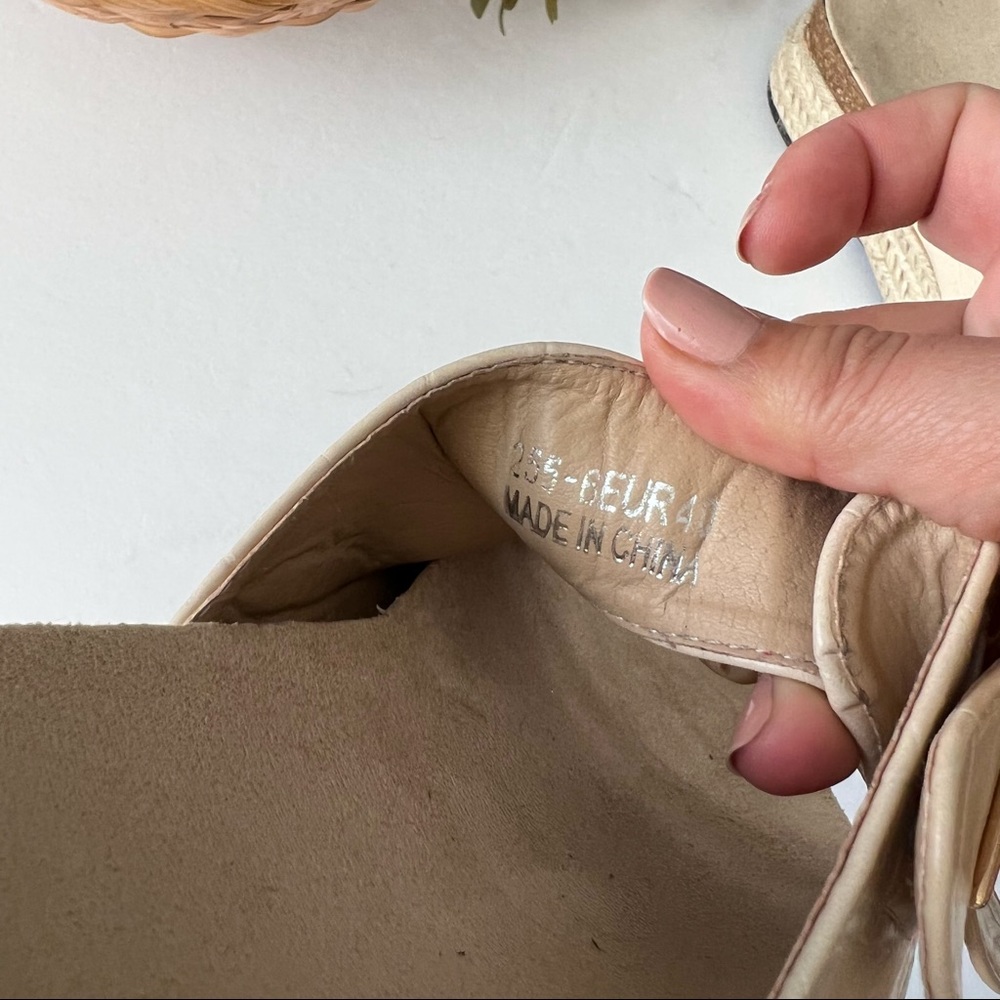 Neutral Double Buckle Strap Platform Espadrilles … - image 7